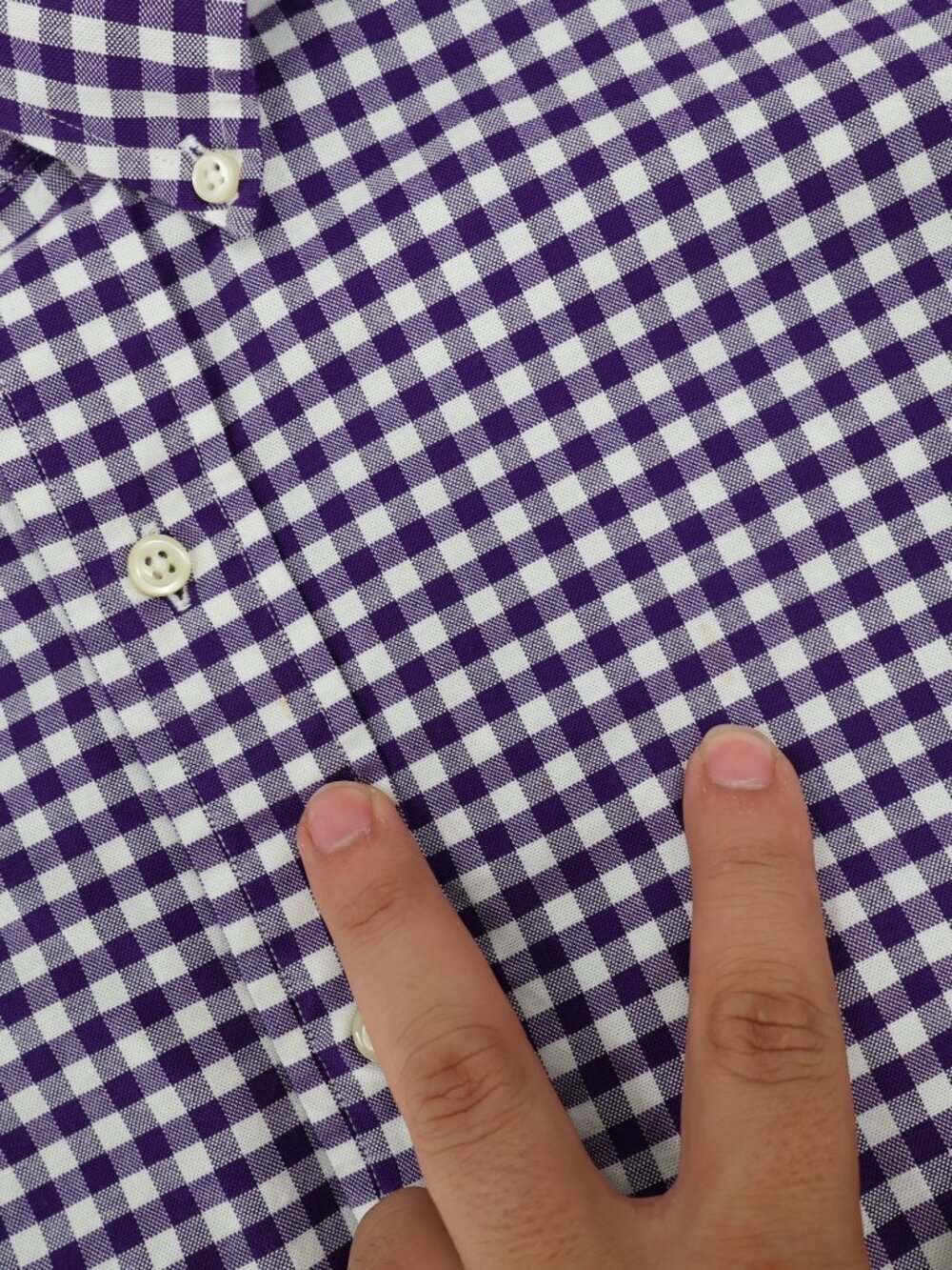 Ralph Lauren Shirt Mens 2XLT Stretch Oxford Check Long Sleeve Flesh pony purple - Picture 11 of 13